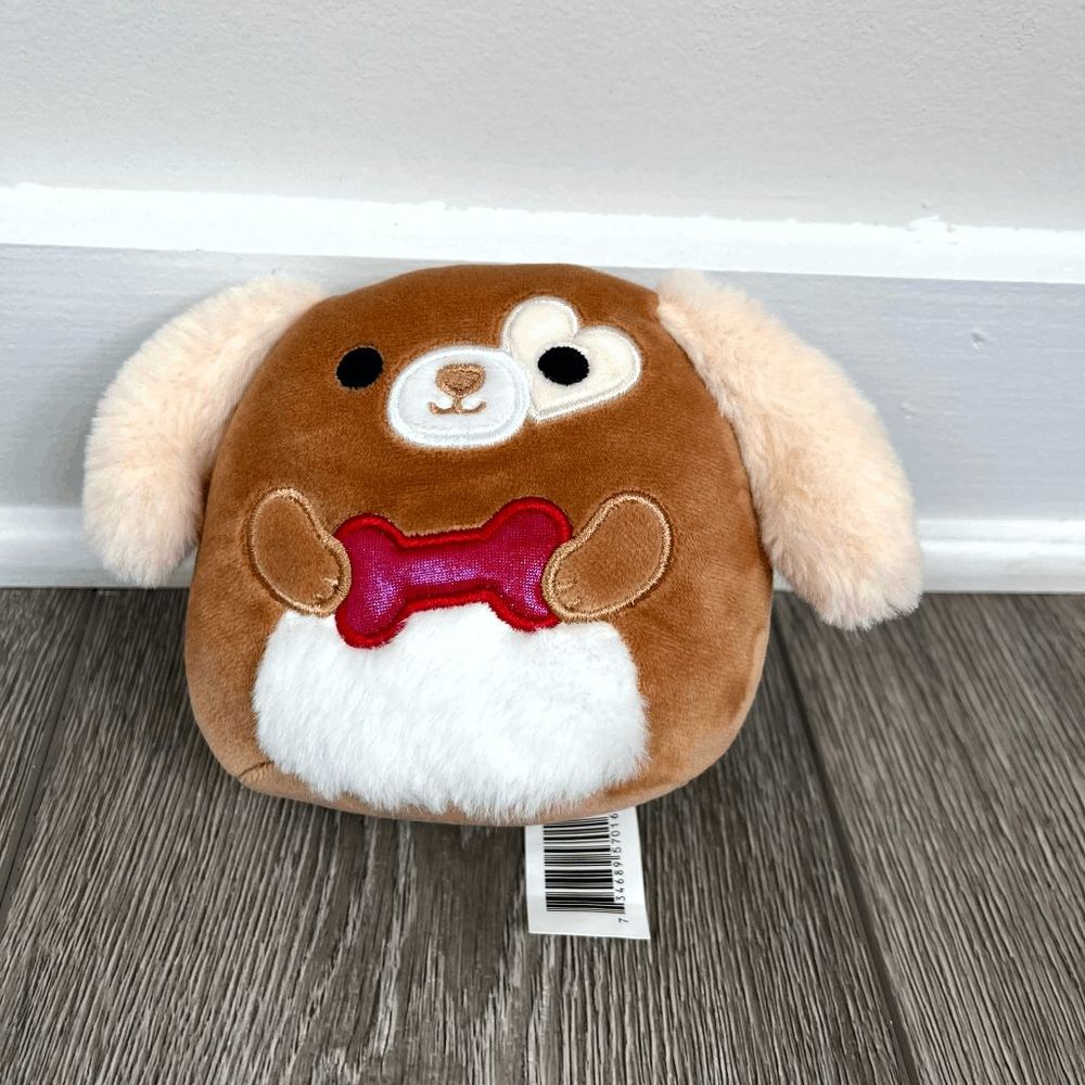 Squishmalllows Valentine Delroy the Dog Plush 5"